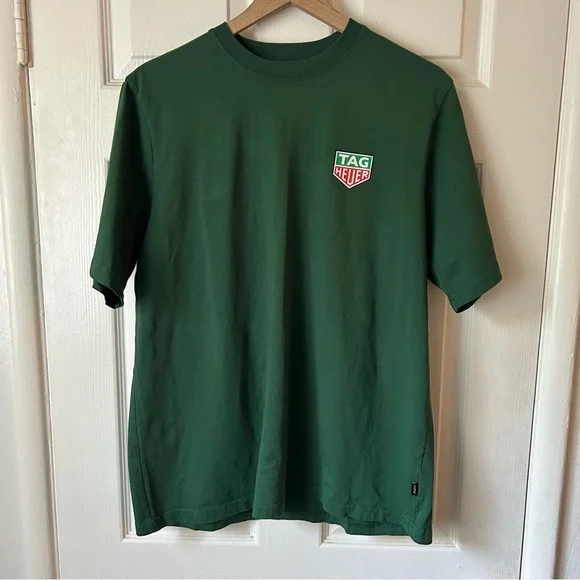Tシャツ・カットソー Malbon Golf Mesh jacquard round t-shirt GREEN MAN M5221PRS42 Tag Heuer | Shirts | Malbon Golf X Tag Heuer Green Tshirt